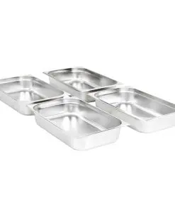 vidaXL Gastronorm Containers 4 pcs GN 1/1 100 mm Stainless Steel