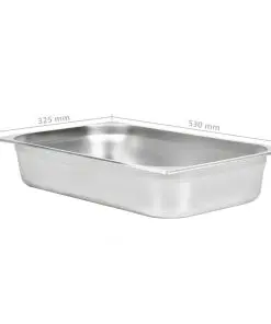 vidaXL Gastronorm Containers 4 pcs GN 1/1 100 mm Stainless Steel