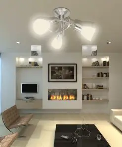 vidaXL Ceiling Lamp with Glass Shades for 3 E14 Bulbs