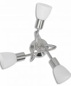 vidaXL Ceiling Lamp with Glass Shades for 3 E14 Bulbs