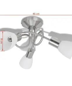 vidaXL Ceiling Lamp with Glass Shades for 3 E14 Bulbs