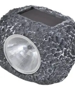vidaXL Outdoor Solar Powered LED Spotlight Stone Shape 12 pcs
