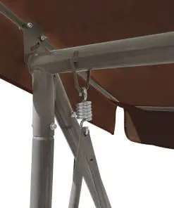 vidaXL Outdoor Convertible Swing Bench with Canopy Coffee