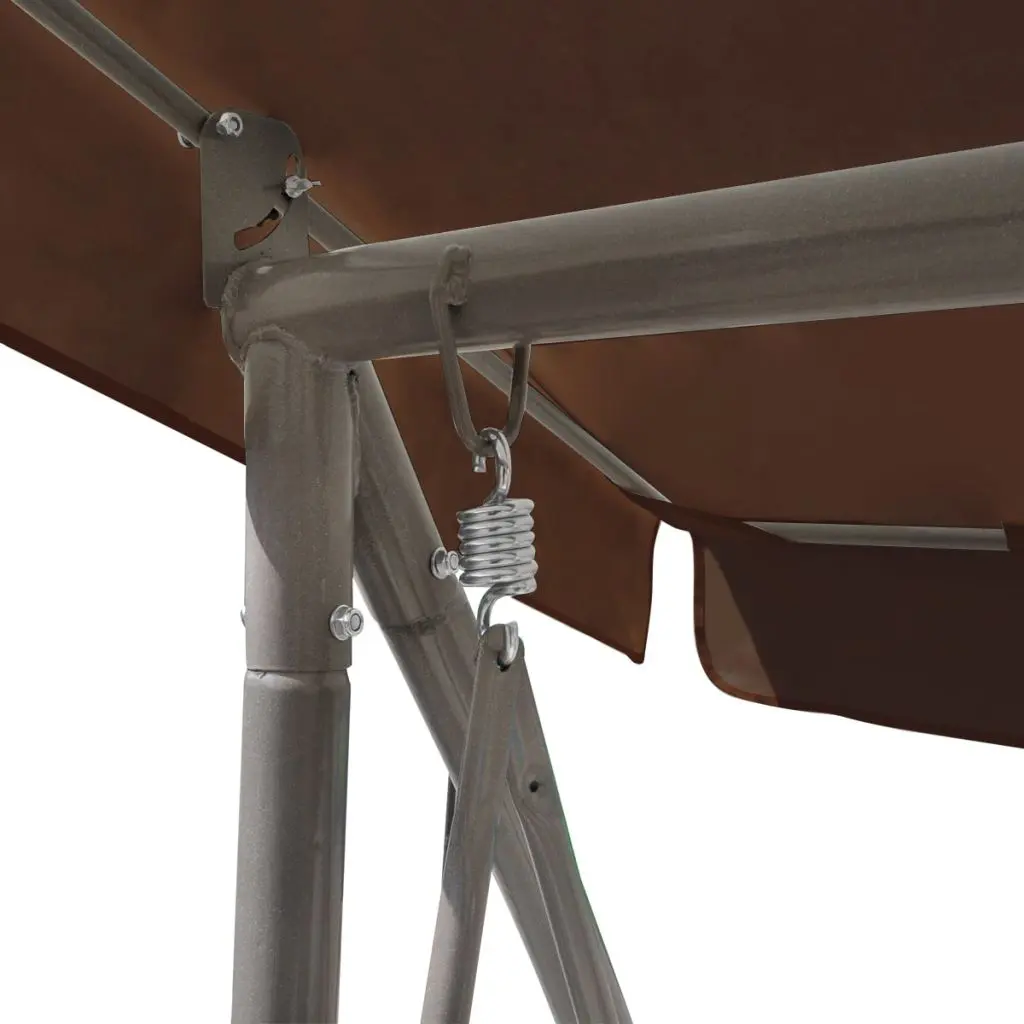 vidaXL Outdoor Convertible Swing Bench with Canopy Coffee