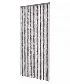 vidaXL Insect Curtain Grey and White 90×220 cm Chenille