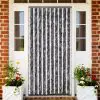 vidaXL Insect Curtain Grey and White 90×220 cm Chenille