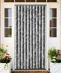 vidaXL Insect Curtain Grey and White 100×220 cm Chenille