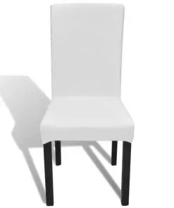 vidaXL 6 pcs White Straight Stretchable Chair Cover