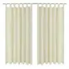 2 pcs Cream Micro-Satin Curtains with Loops 140 x 175 cm 2 pcs Cream Micro-Satin Curtains with Loops 140 x 175 cm