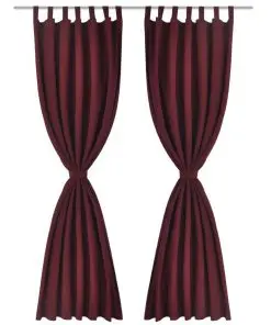 2 pcs Bordeaux Micro-Satin Curtains with Loops 140 x 245 cm