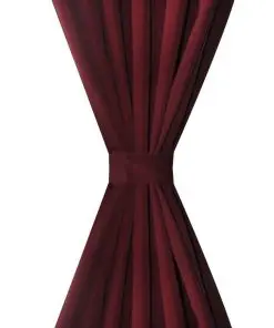 2 pcs Bordeaux Micro-Satin Curtains with Loops 140 x 245 cm