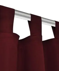 2 pcs Bordeaux Micro-Satin Curtains with Loops 140 x 245 cm