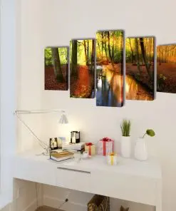 Canvas Wall Print Set Forest 200 x 100 cm