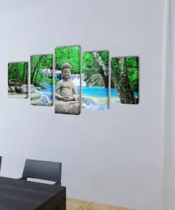 Canvas Wall Print Set Buddha 200 x 100 cm