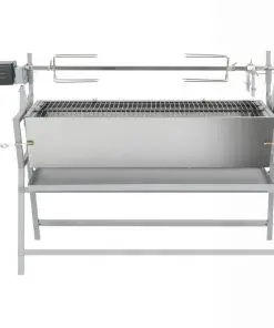vidaXL BBQ Rotisserie Spit Iron and Stainless Steel