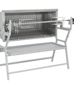 vidaXL BBQ Rotisserie Spit Iron and Stainless Steel