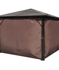 vidaXL Gazebo with Curtain Brown Aluminium 300 x 300 cm