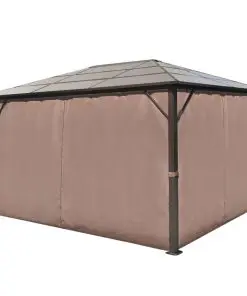 vidaXL Gazebo with Curtain Brown Aluminium 400 x 300 cm