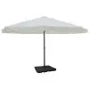 vidaXL Aluminium Umbrella with Portable Base White