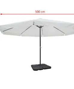 vidaXL Aluminium Umbrella with Portable Base White