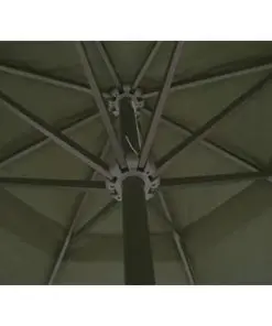 vidaXL Aluminium Umbrella with Portable Base Green