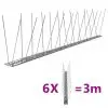 vidaXL 2-row Stainless Steel Bird & Pigeon Spikes Set of 6 3 m vidaXL 2-row Stainless Steel Bird & Pigeon Spikes Set of 6 3 m