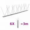 vidaXL 4-row Stainless Steel Bird & Pigeon Spikes Set of 6 3 m vidaXL 4-row Stainless Steel Bird & Pigeon Spikes Set of 6 3 m
