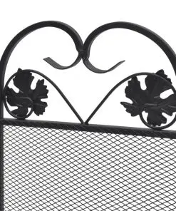 vidaXL 3-panel Fireplace Screen Iron Black
