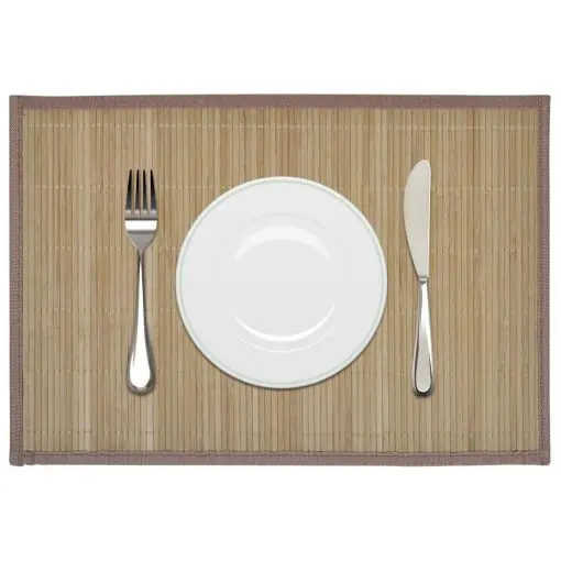 6 Bamboo Placemats 30 x 45 cm Brown