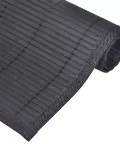 6 Bamboo Placemats 30 x 45 cm Black