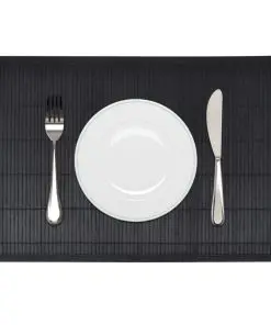 6 Bamboo Placemats 30 x 45 cm Black