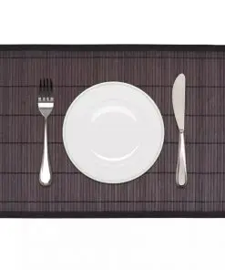 6 Bamboo Placemats 30 x 45 cm Dark Brown