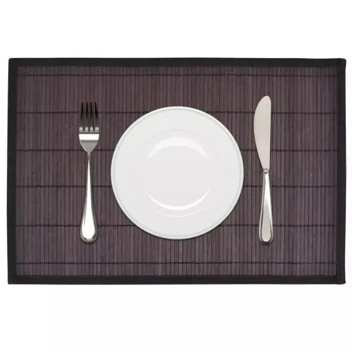 6 Bamboo Placemats 30 x 45 cm Dark Brown