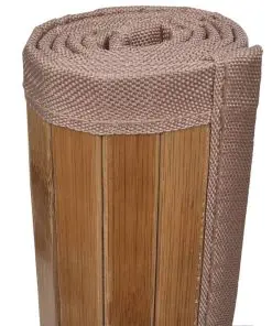 2 Bamboo Bath Mats 40 x 50 cm Brown