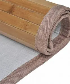 2 Bamboo Bath Mats 40 x 50 cm Brown