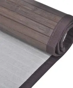 2 Bamboo Bath Mats 40 x 50 cm Dark Brown