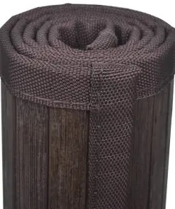 2 Bamboo Bath Mats 40 x 50 cm Dark Brown