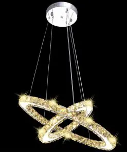 vidaXL Double Ring LED Crystal Pendant Lamp 23.6 W