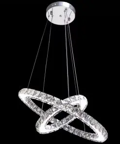 vidaXL Double Ring LED Crystal Pendant Lamp 23.6 W