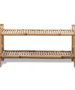 vidaXL 2-Tier Bamboo Shoe Rack