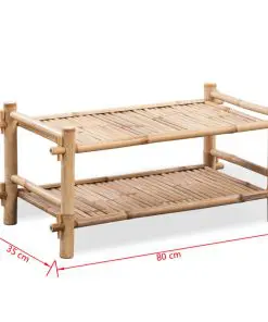 vidaXL 2-Tier Bamboo Shoe Rack