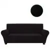 vidaXL Stretch Couch Slipcover Black Polyester Jersey vidaXL Stretch Couch Slipcover Black Polyester Jersey