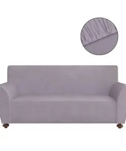 vidaXL Stretch Couch Slipcover Grey Polyester Jersey