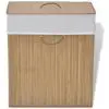 vidaXL Bamboo Laundry Bin Rectangular Natural