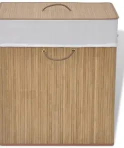 vidaXL Bamboo Laundry Bin Rectangular Natural