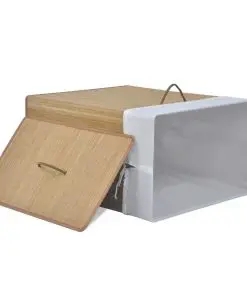 vidaXL Bamboo Laundry Bin Rectangular Natural