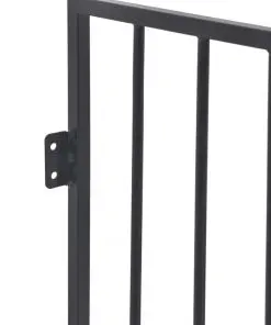 vidaXL Pet Fireplace Fence Steel Black