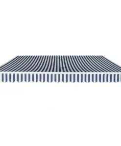 vidaXL Folding Awning Manual-Operated 400 cm Blue and White