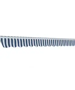 vidaXL Folding Awning Manual-Operated 400 cm Blue and White