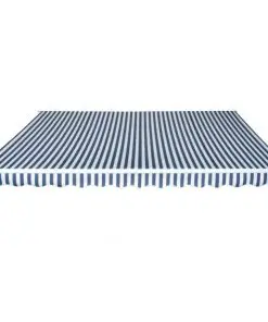 vidaXL Folding Awning Manual-Operated 450 cm Blue and White
